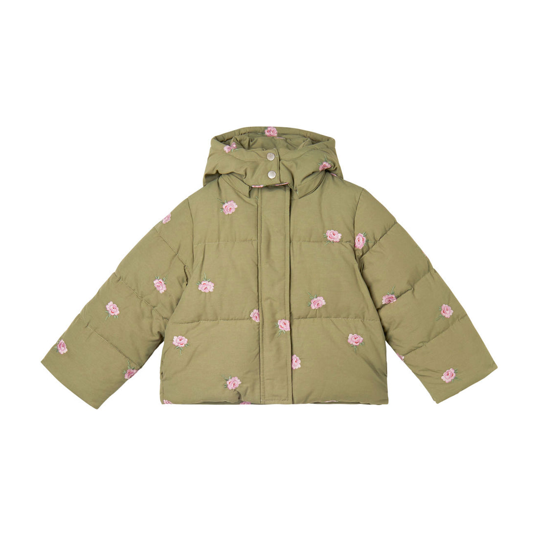 Stella McCartney Embroidered Green Ditsy Roses Puffer