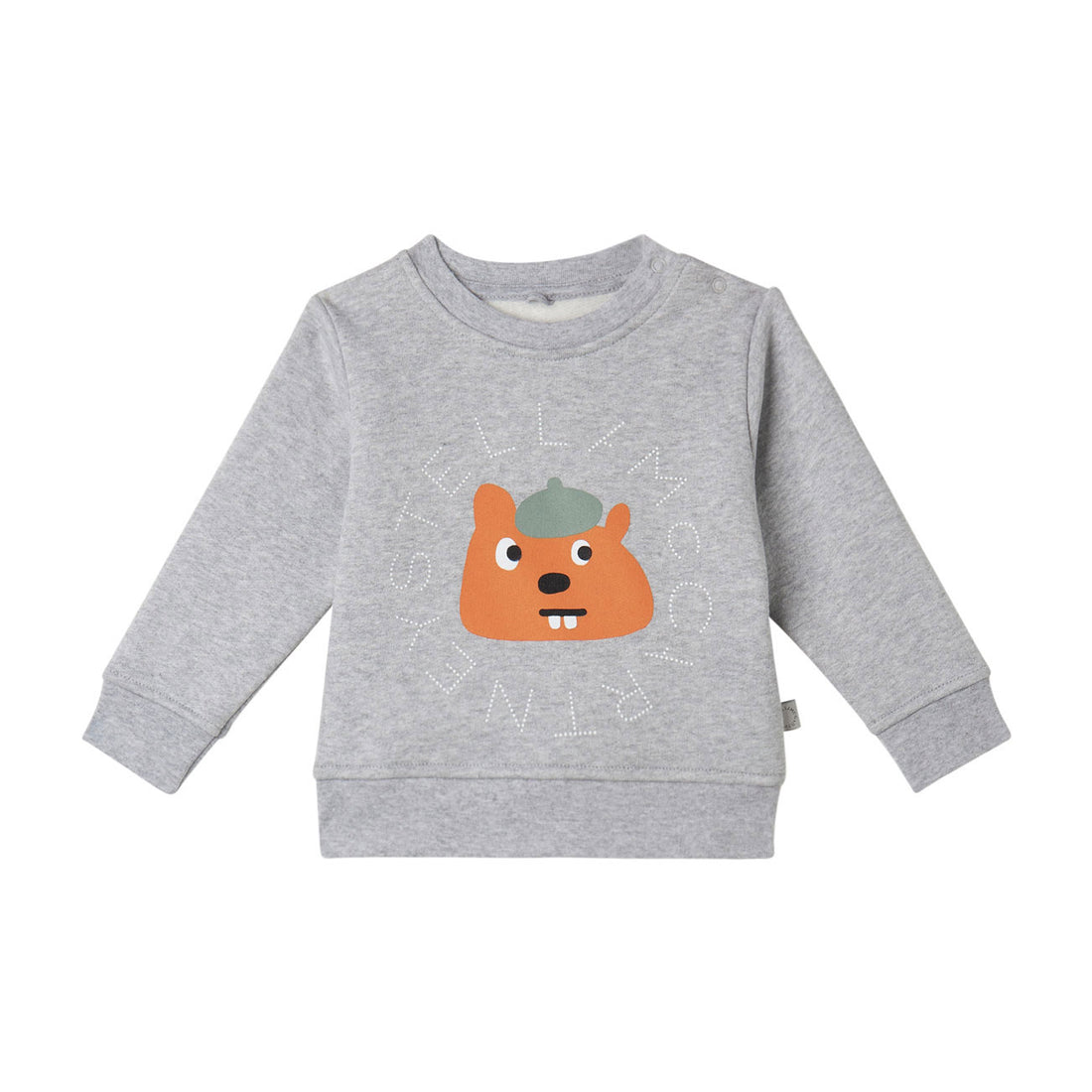 Stella McCartney Grey Squirrel Logo Disc Baby Sweatshirt