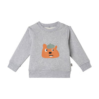 Stella McCartney Grey Squirrel Logo Disc Baby Sweatshirt