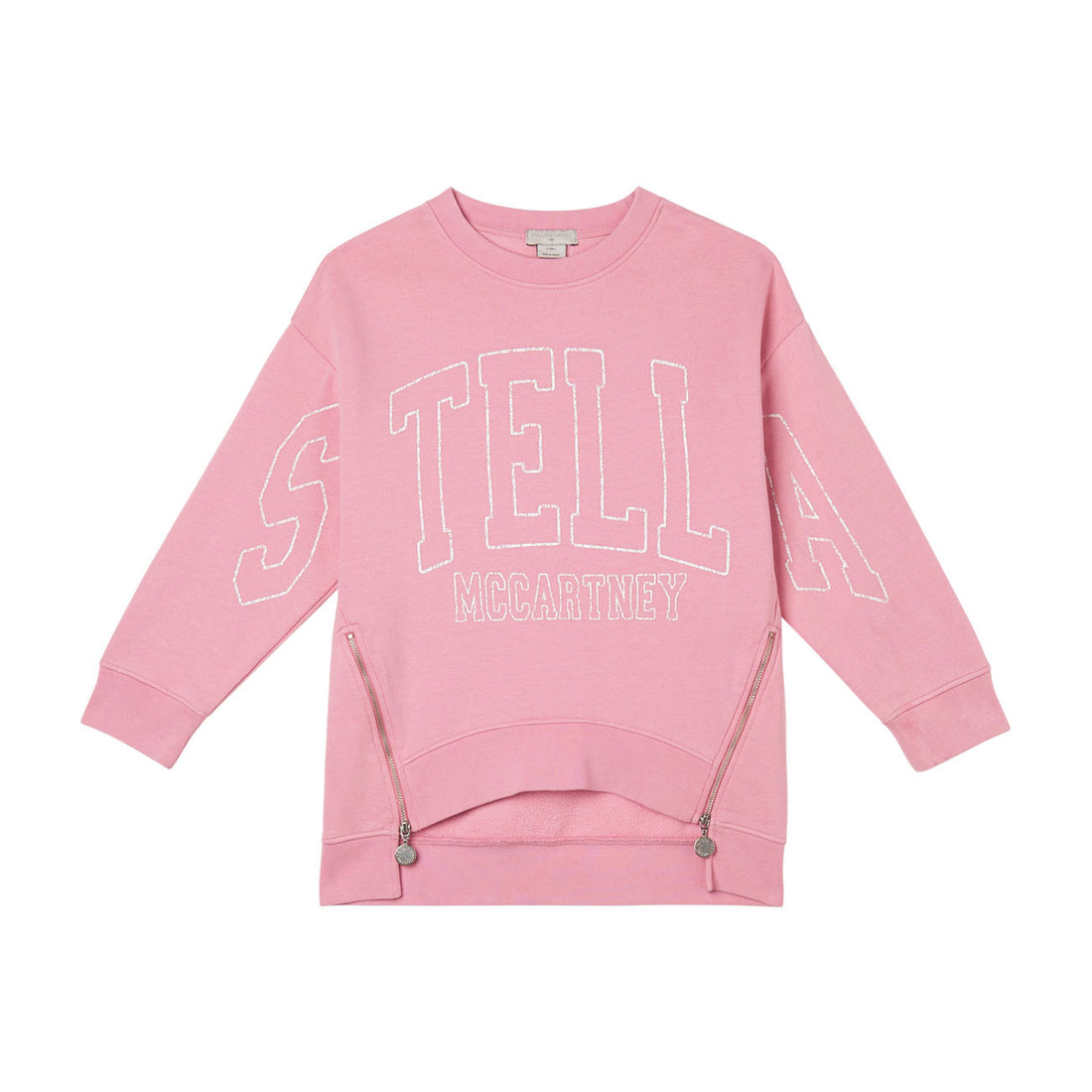 Stella McCartney Pink Side Zip Logo Print Sweatshirt