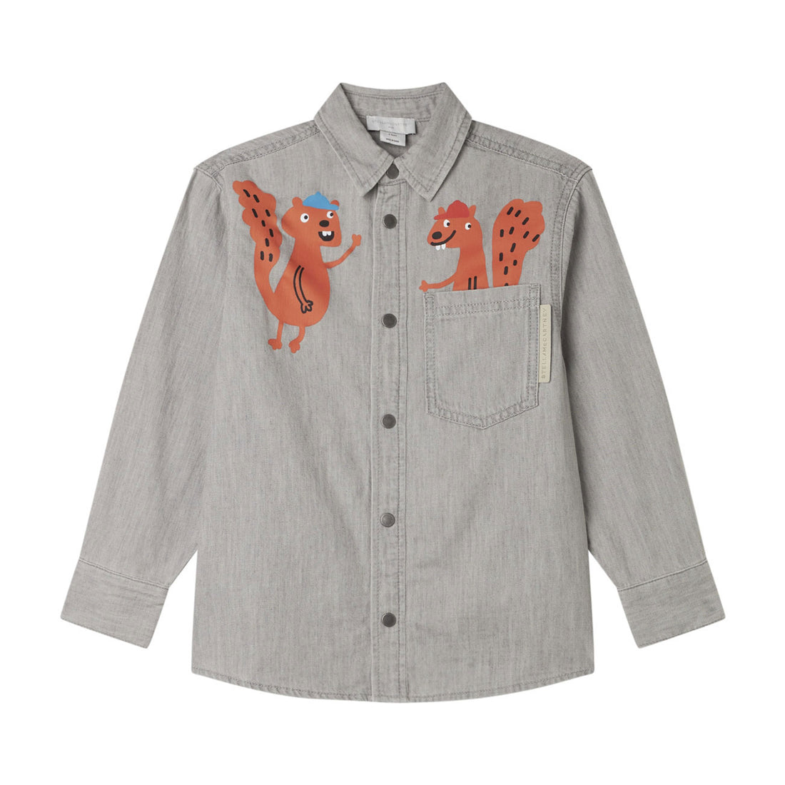 Stella McCartney Grey SquirrePrint Denim Shirt