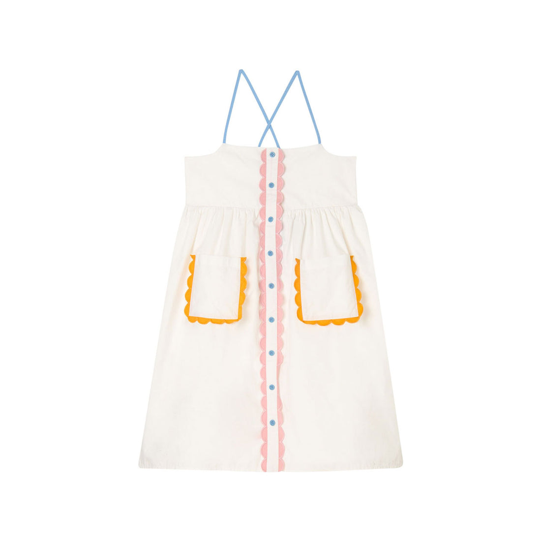 Stella McCartney White Scalloped Details Dress