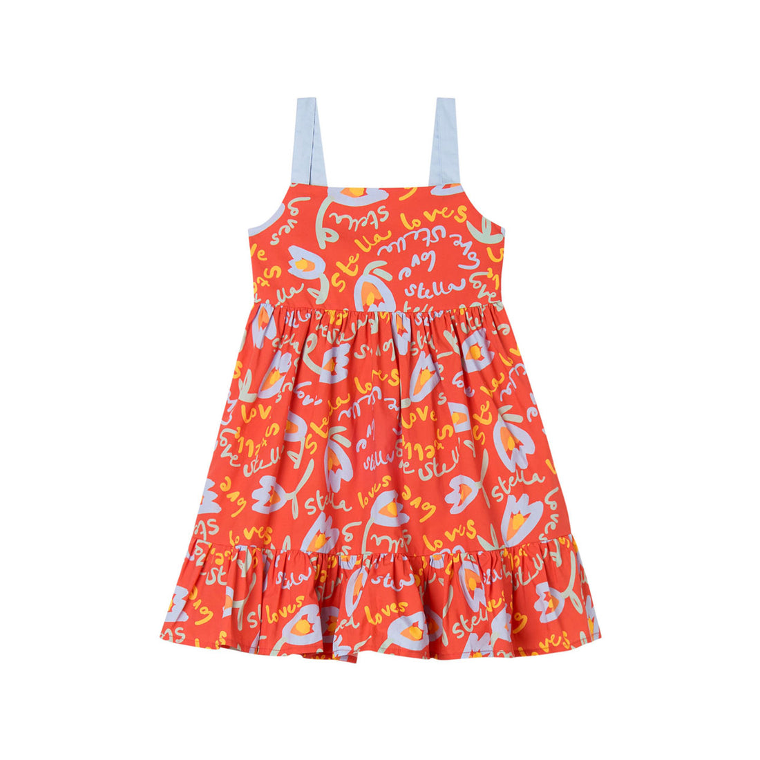 Stella McCartney Orange/Red Strappy Tulip Dress