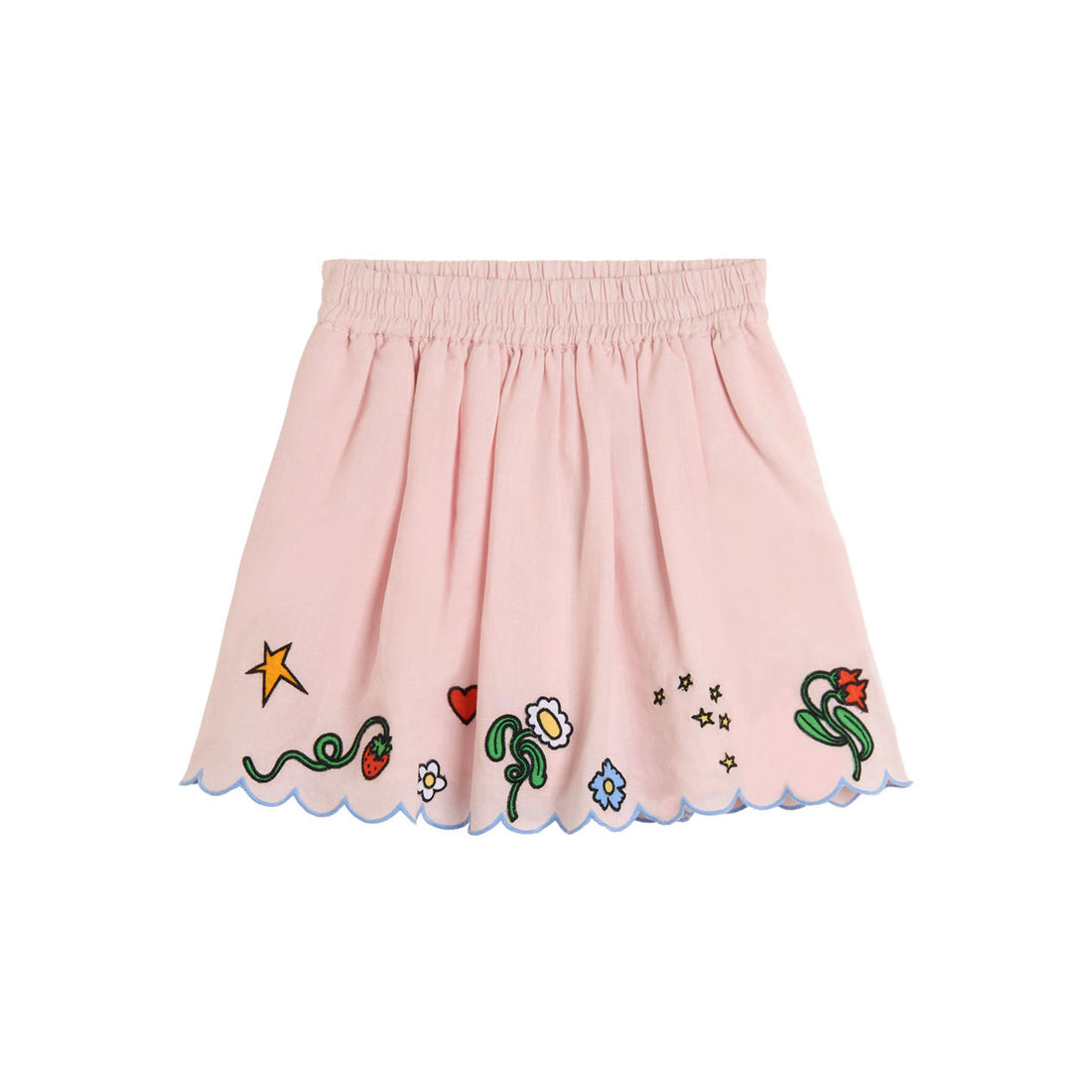 Stella McCartney Pink Embroidery Linen Skirt