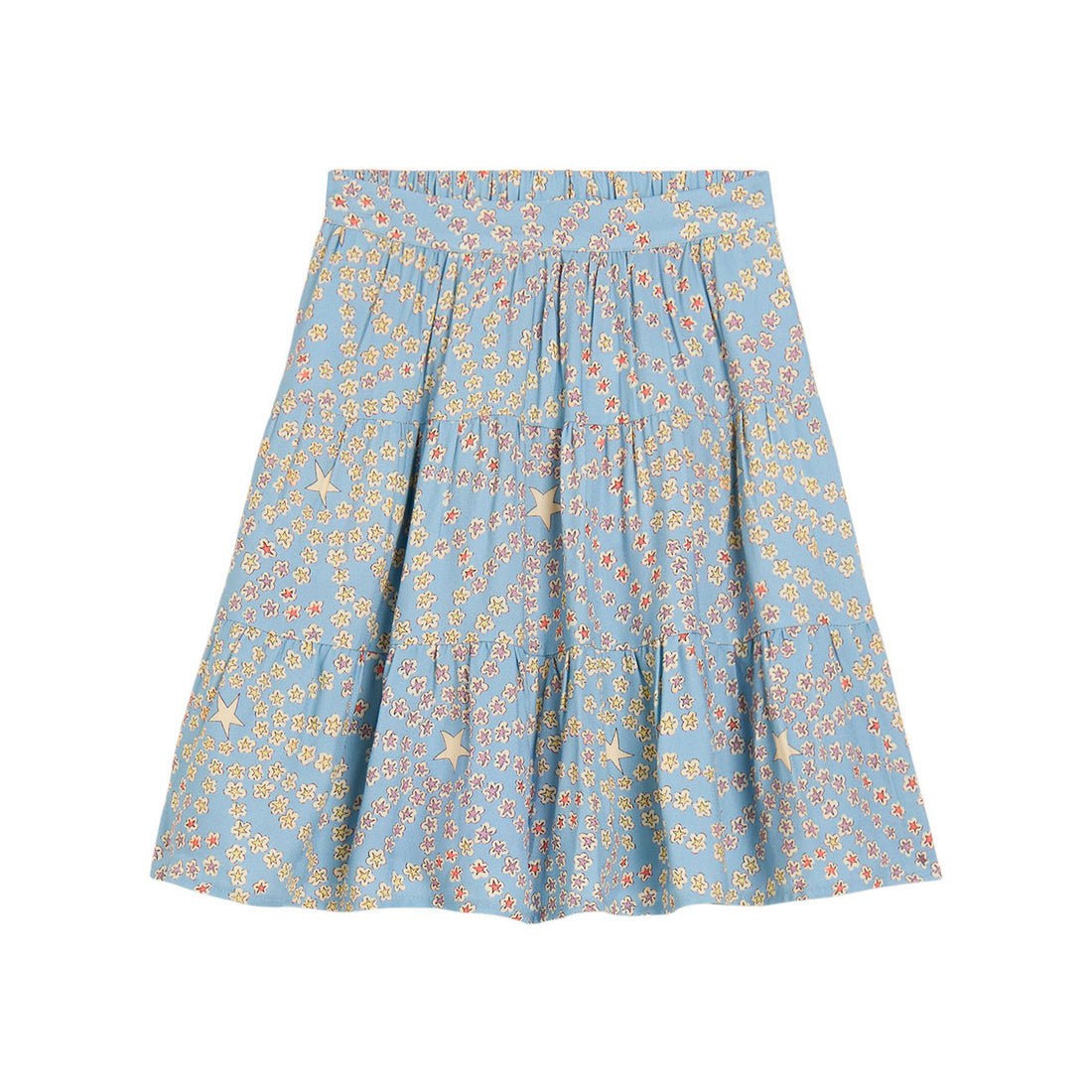 Stella McCartney Blue Twill Stars Print Skirt