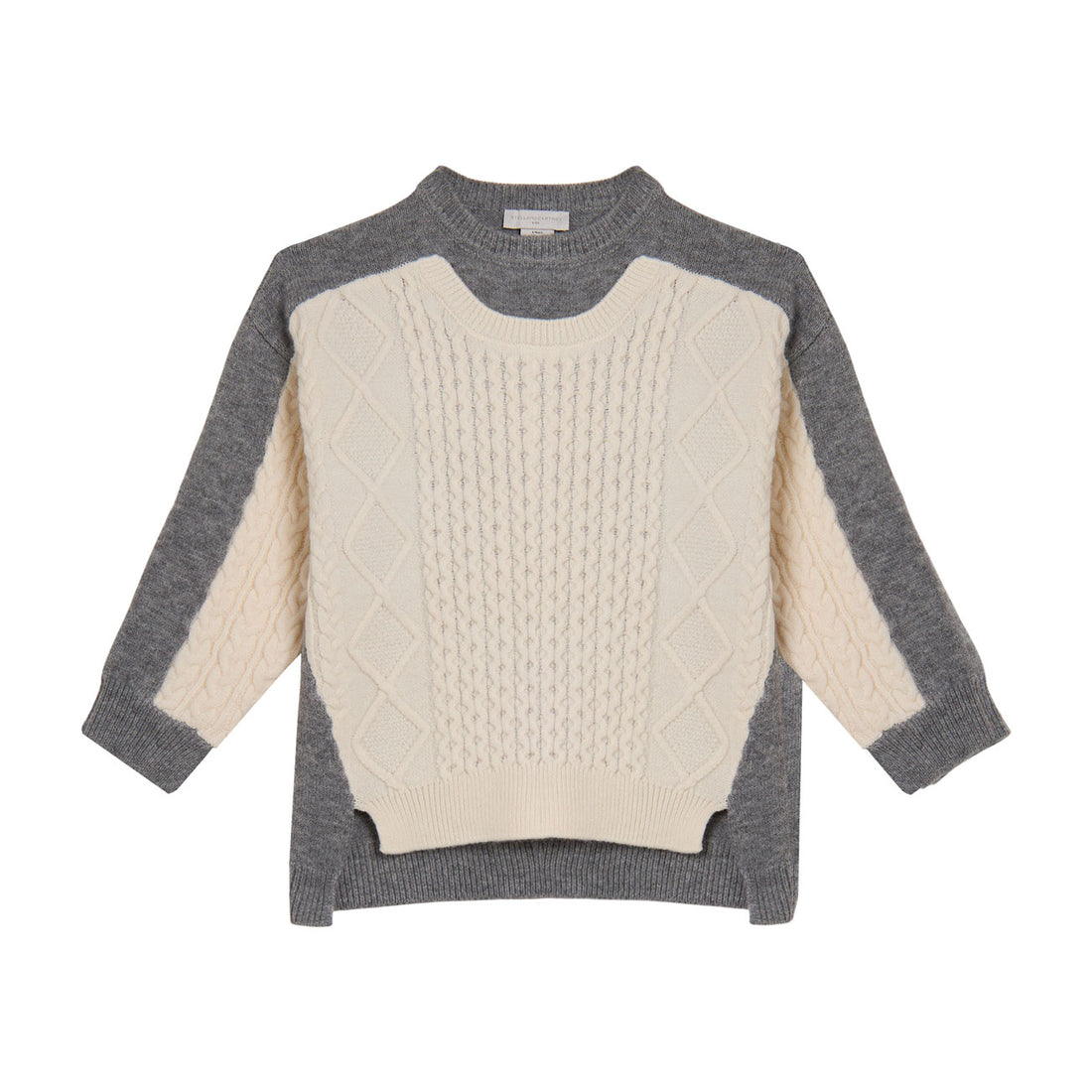 Stella McCartney Grey White Knit Color Block Sweater
