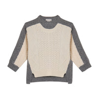Stella McCartney Grey White Knit Color Block Sweater