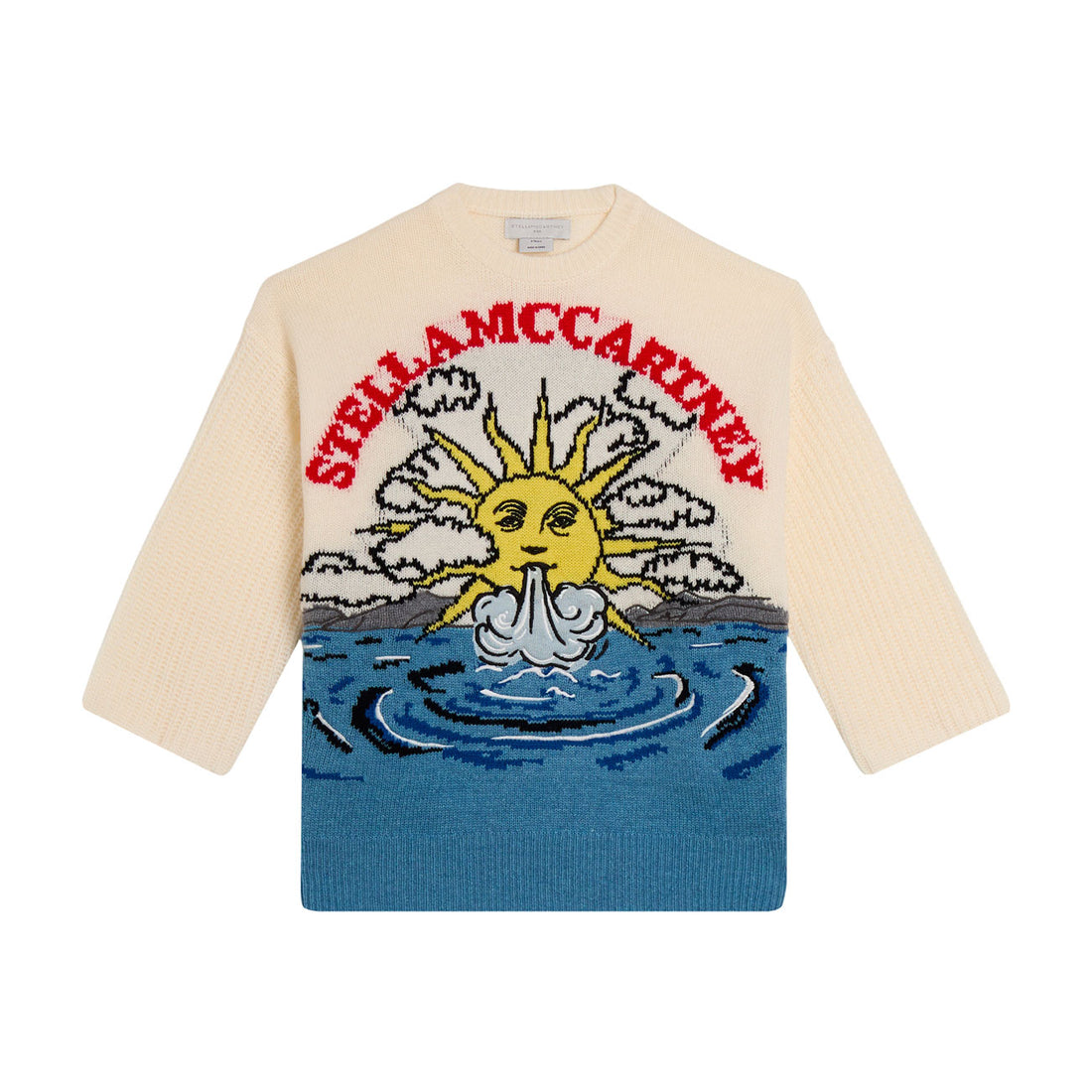 Stella McCartney White Sun Stella Logo Sweater