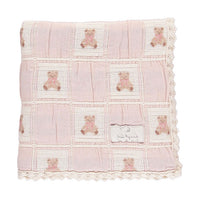 Bebe Organic Mauve Teddy Patchwork Blanket