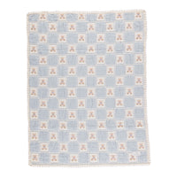 Bebe Organic Blue Teddy Patchwork Blanket