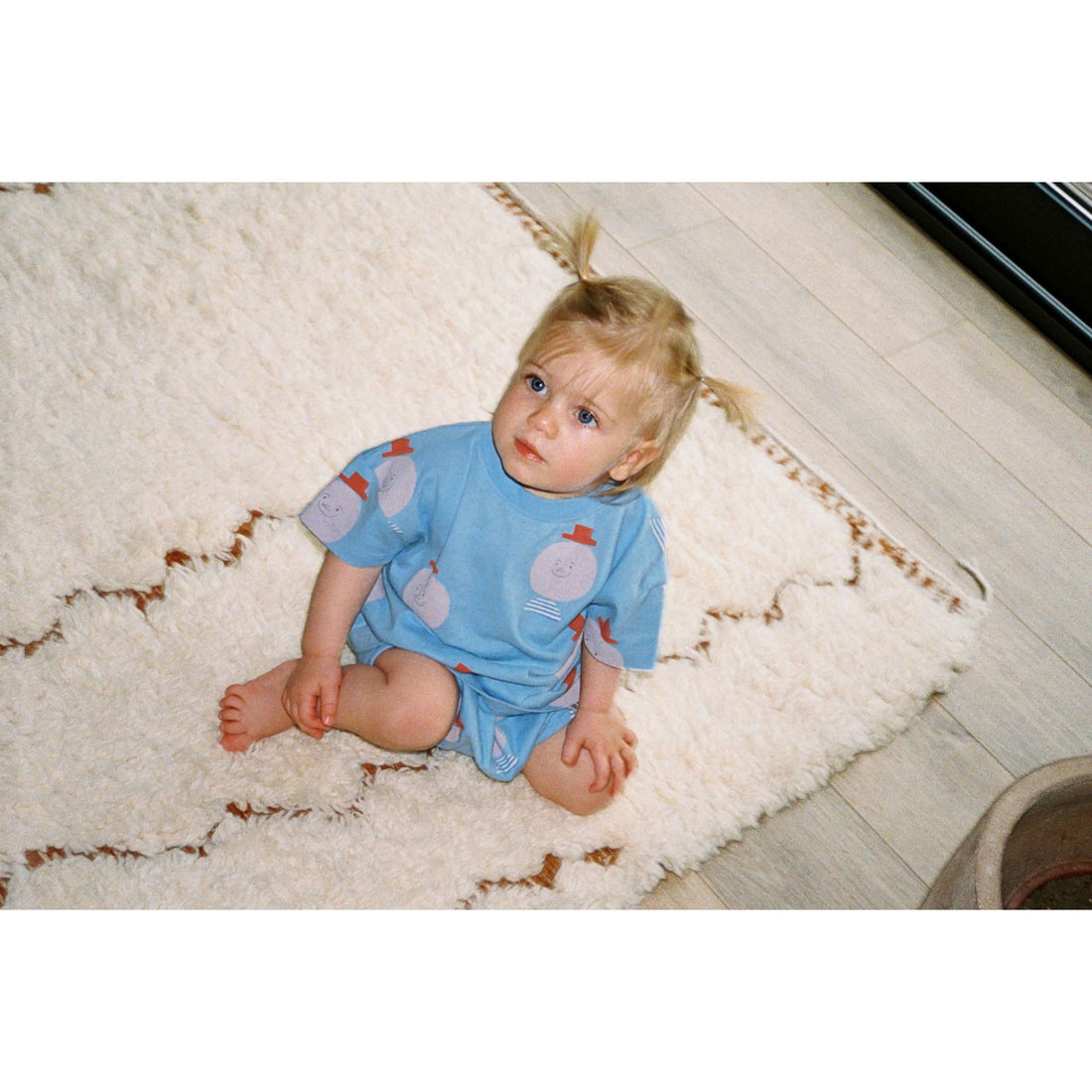 The Campamento Blue Mr. Happy Man Baby Bloomer