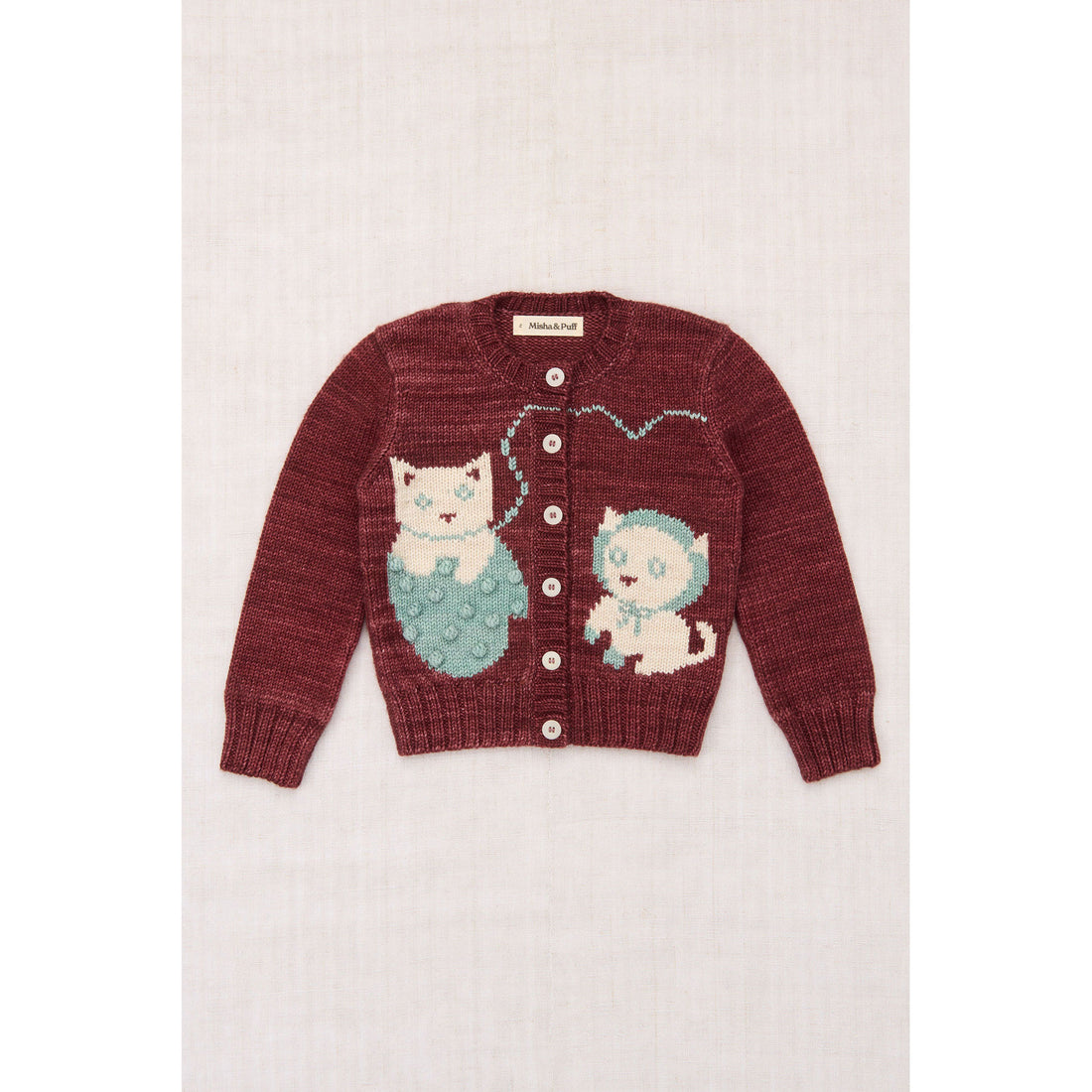 Misha and Puff Madder Root Three Little Kittens Cardigan