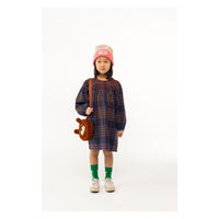 Tiny Cottons Navy Smocked Flannel Dress