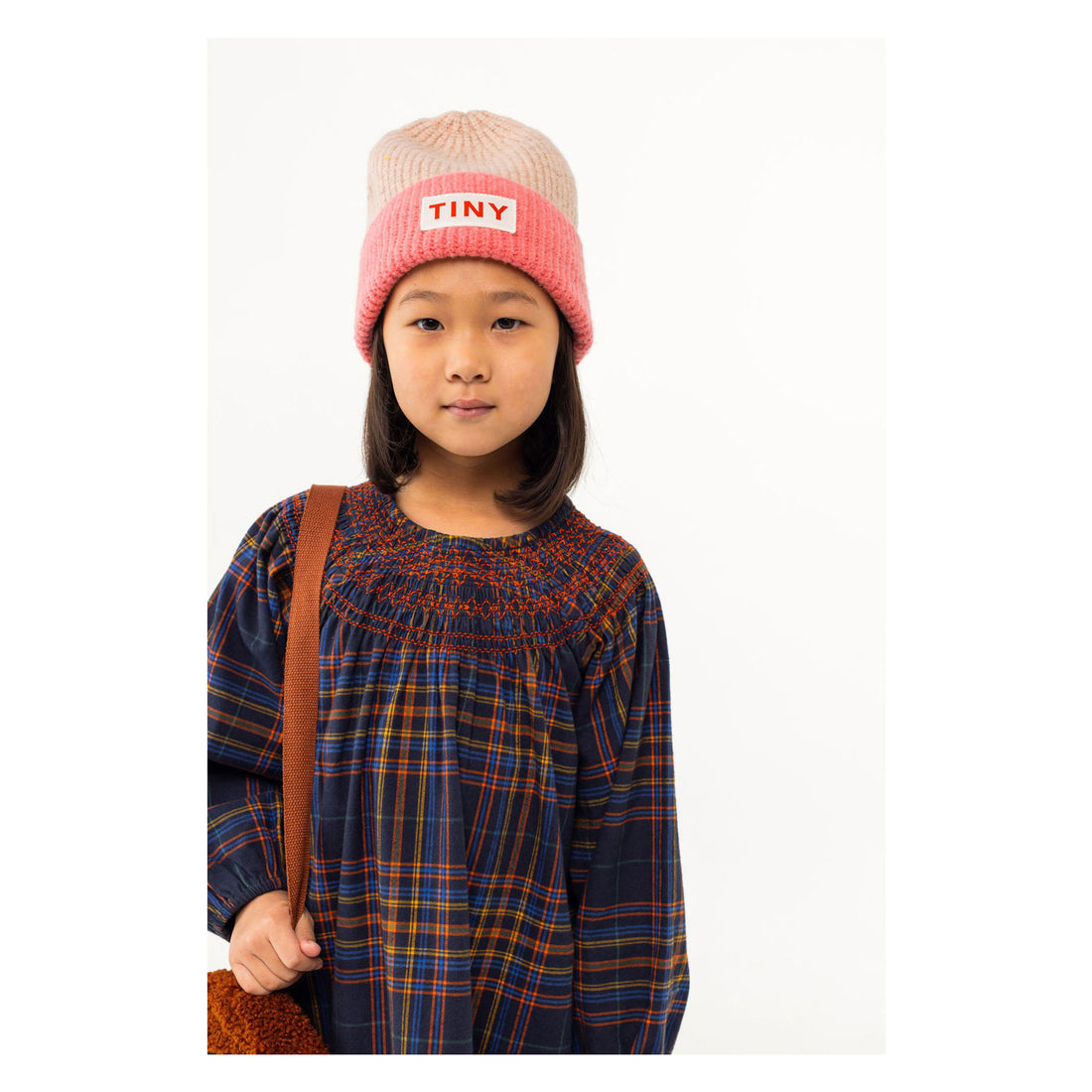 Tiny Cottons Navy Smocked Flannel Dress
