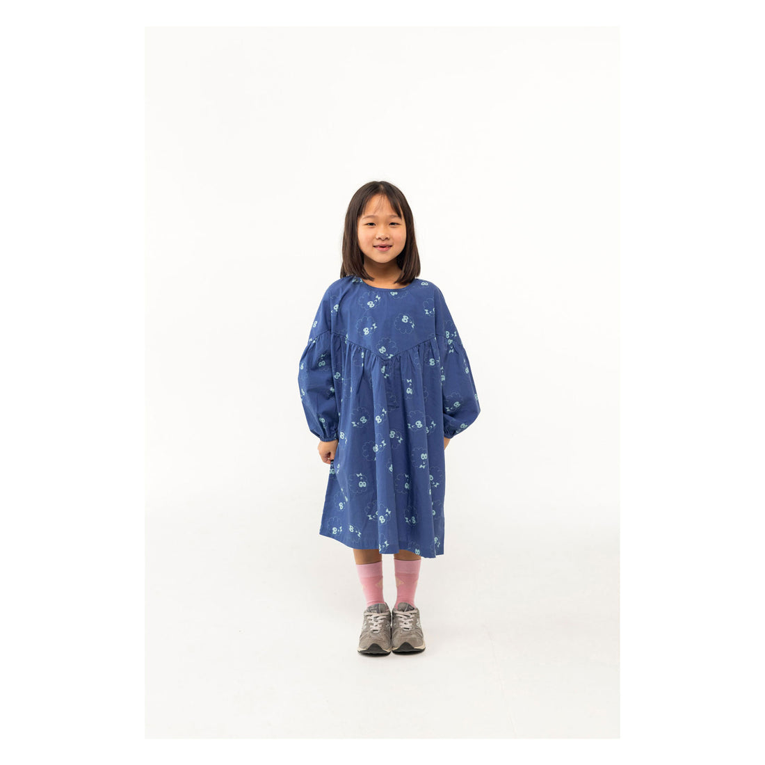Tiny Cottons Light Navy Guest Gathered Dress