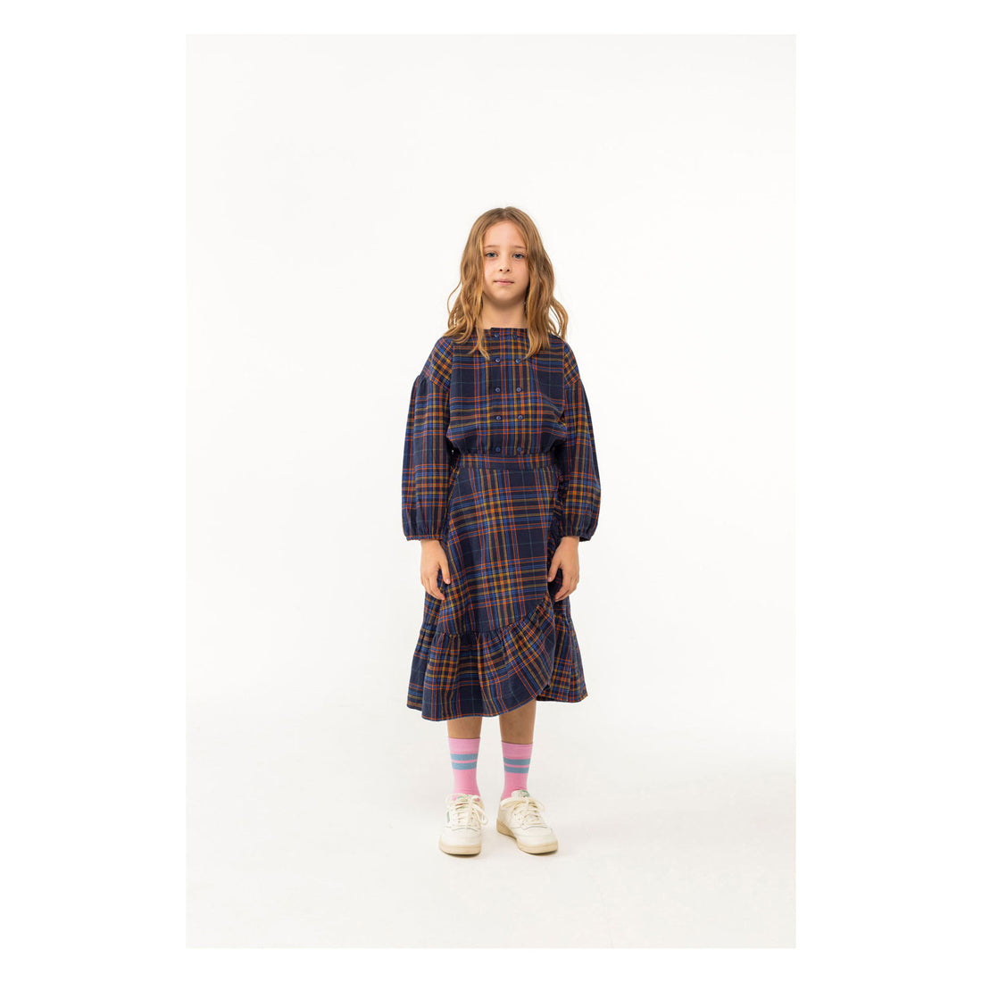 Tiny Cottons Navy Wrap Flannel Skirt
