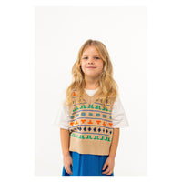 Tiny Cottons Ivory Diamond Vest