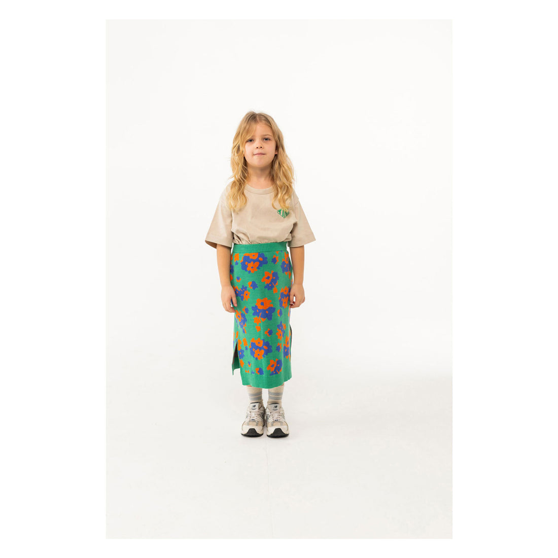 Tiny Cottons Emerald Flowers Long Skirt