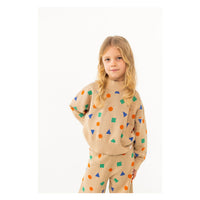 Tiny Cottons Ivory Geometric Mockneck Sweater