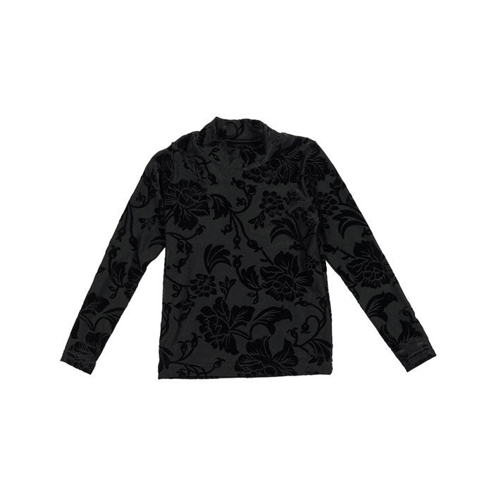 Olivia Rohde Black Floral Lace Turtleneck
