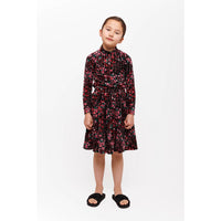 Olivia Rohde Black/Pink Floral Velvet Turtleneck