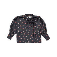 Christina Rohde Black Small Bouquet Blouse