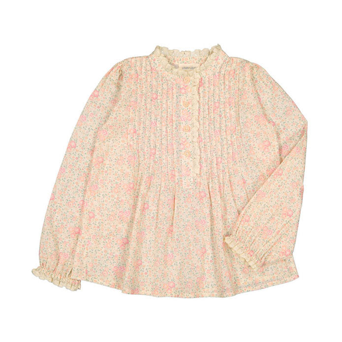 Louis Louise Pink Romantc Flower Mariannette Blouse