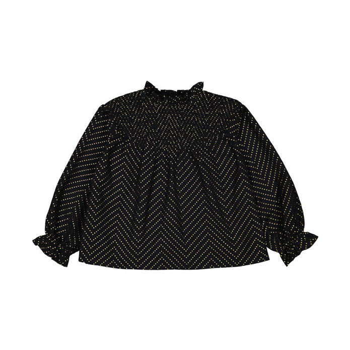 Louis Louise Black Gold Dot Marnie Blouse