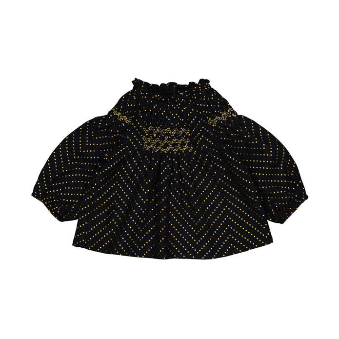 Louis Louise Black Gold Dot Odessa Baby Tunic