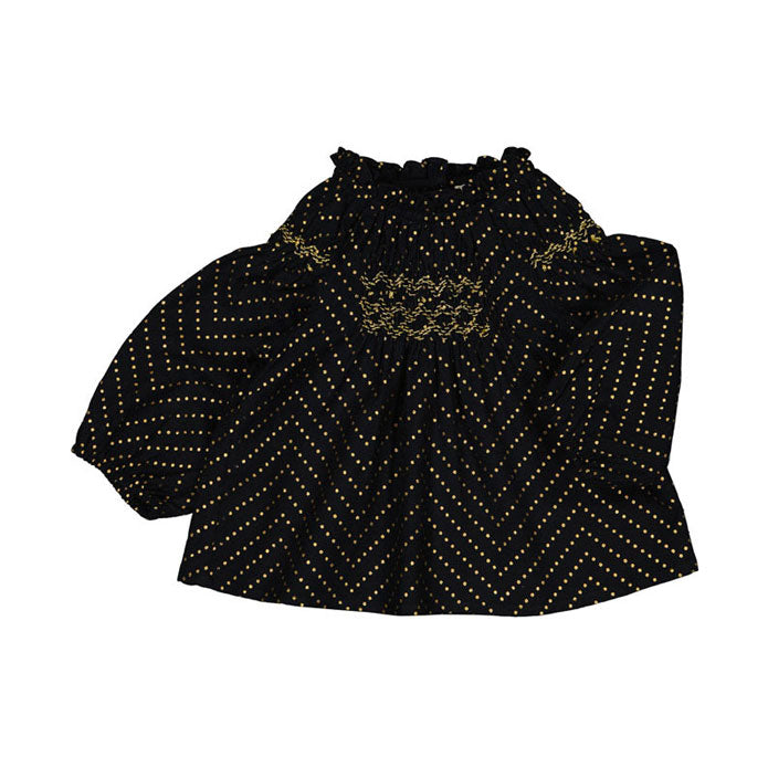 Louis Louise Black Gold Dot Odessa Baby Tunic