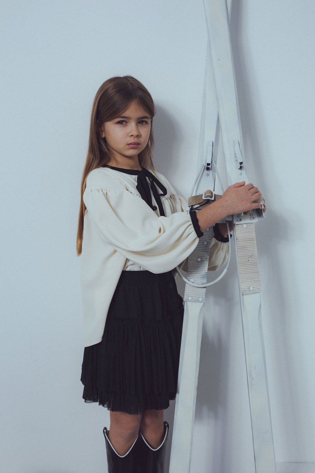 Unlabel Vanilla/Black Bow Blouse