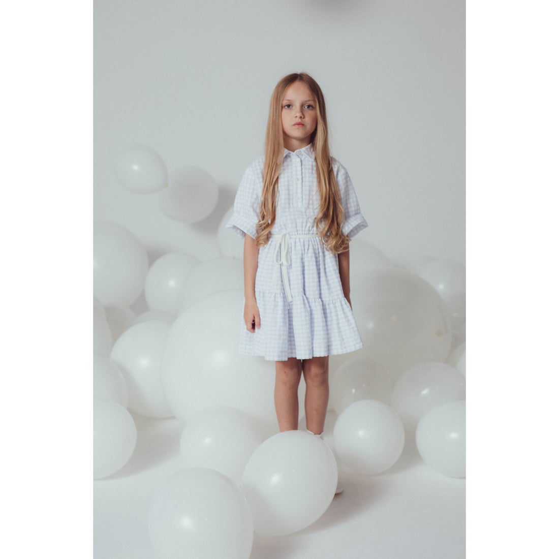 Unlabel Sky Blue Checks Nova Dress