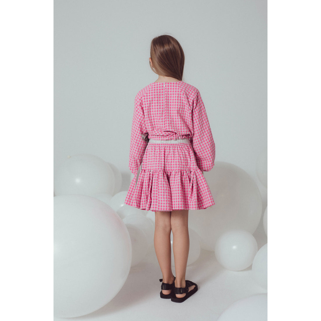 Unlabel Pink/Grey Checks Ava Skirt
