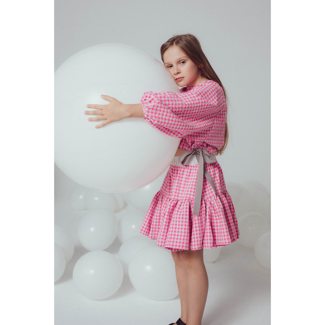 Unlabel Pink/Grey Checks Ava Skirt