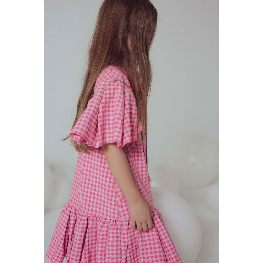 unlabel grey dress Unlabel Pink/Grey Checks Pearl Dress – Ladida