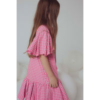 Unlabel Pink/Grey Checks Pearl Dress