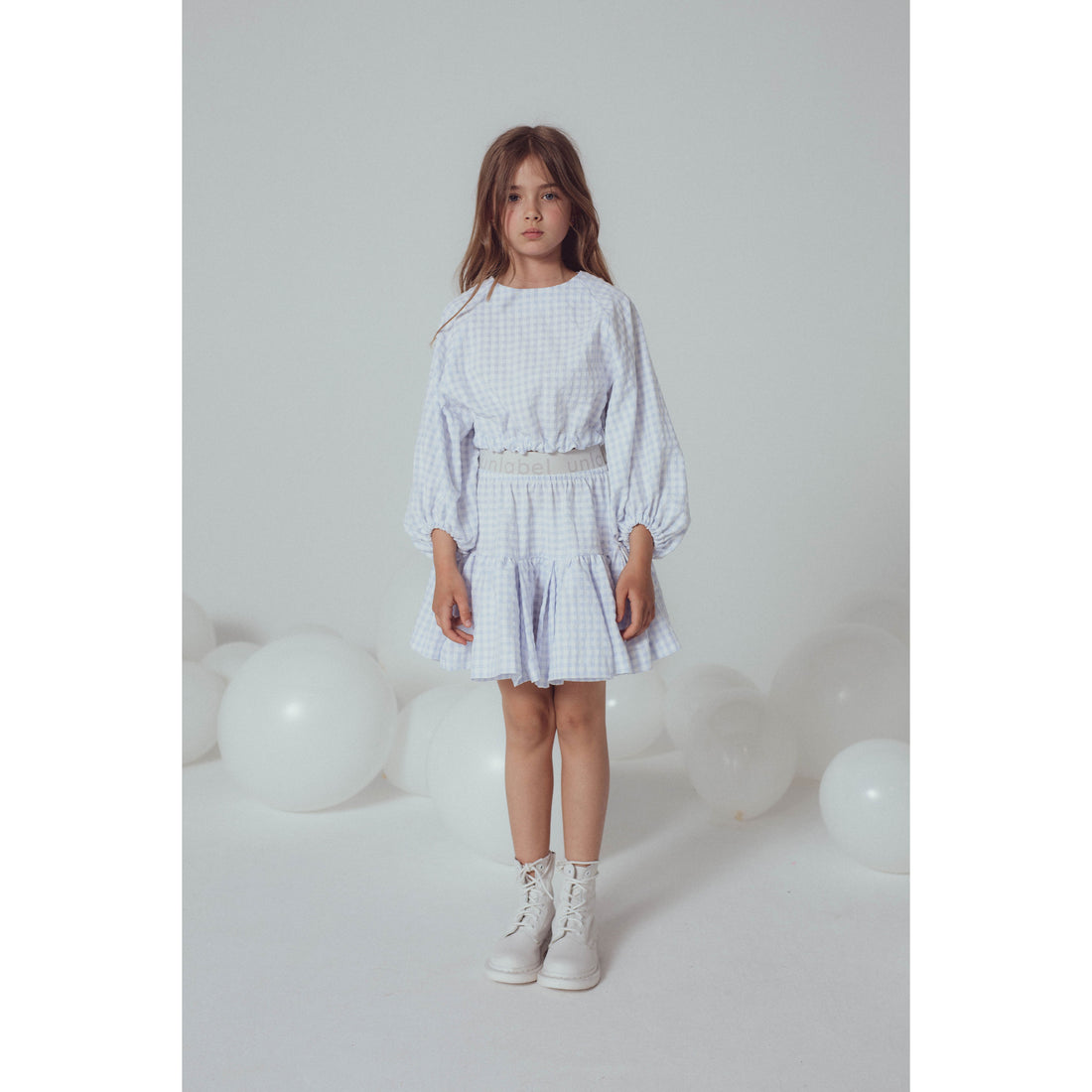 Unlabel Sky Blue Checks Harper Blouse