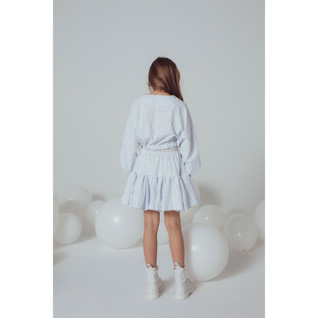 Unlabel Sky Blue Checks Harper Blouse