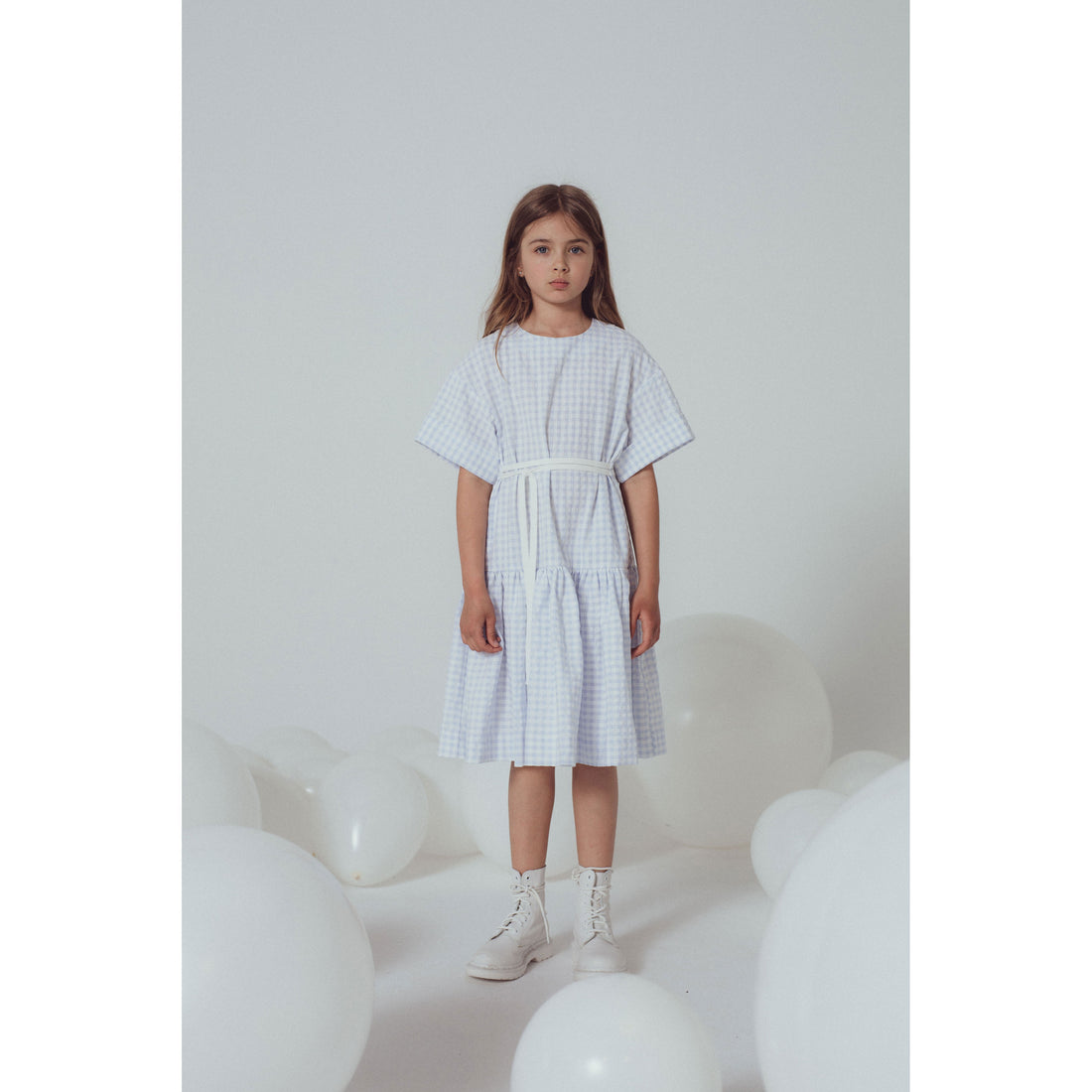 Unlabel Sky Blue Checks Reese Dress