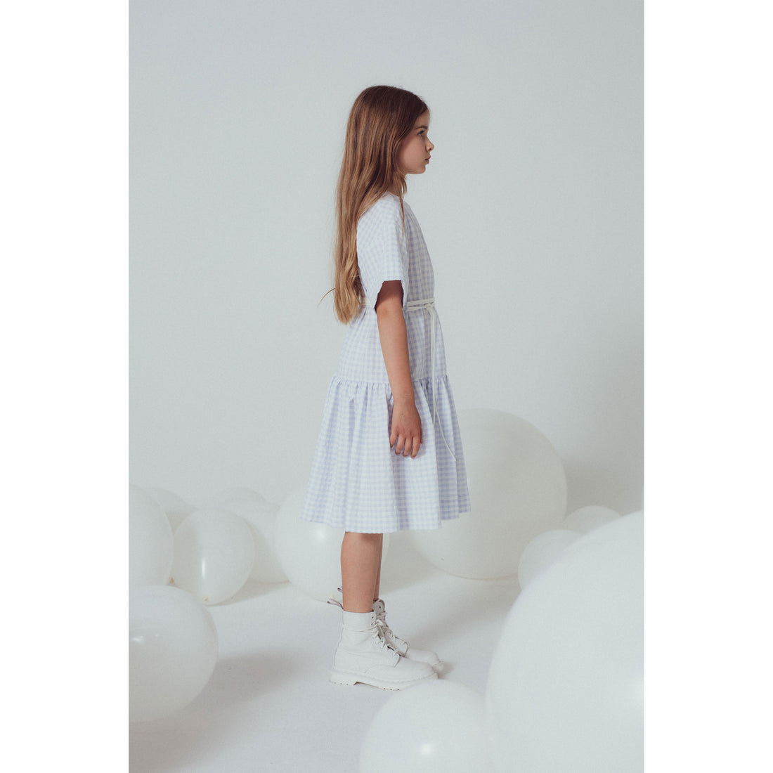 Unlabel Sky Blue Checks Reese Dress