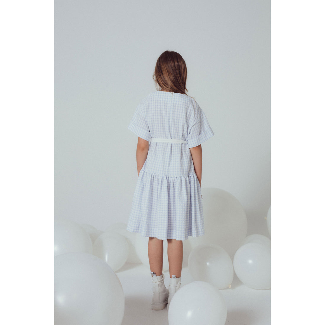 Unlabel Sky Blue Checks Reese Dress