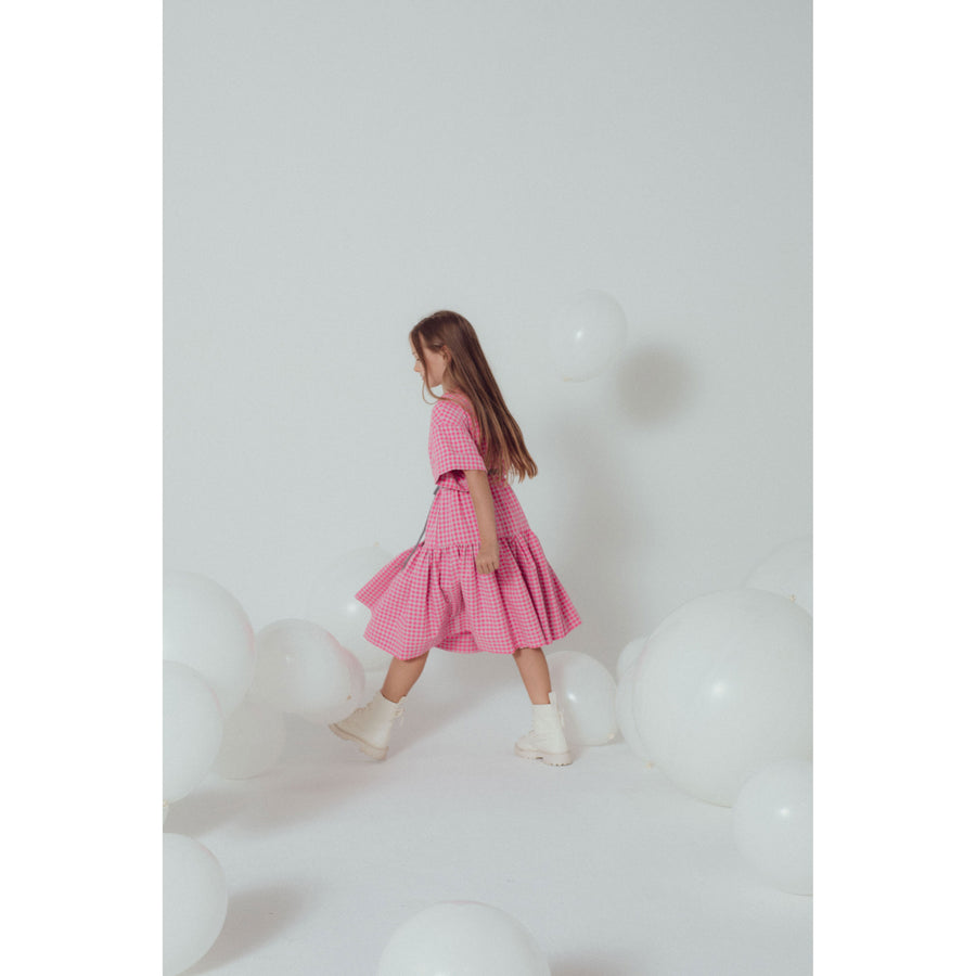 Unlabel Pink/Grey Checks Ruby Dress