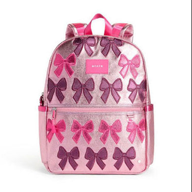 State Bags Pink Patchwork Bows Kane Backpack