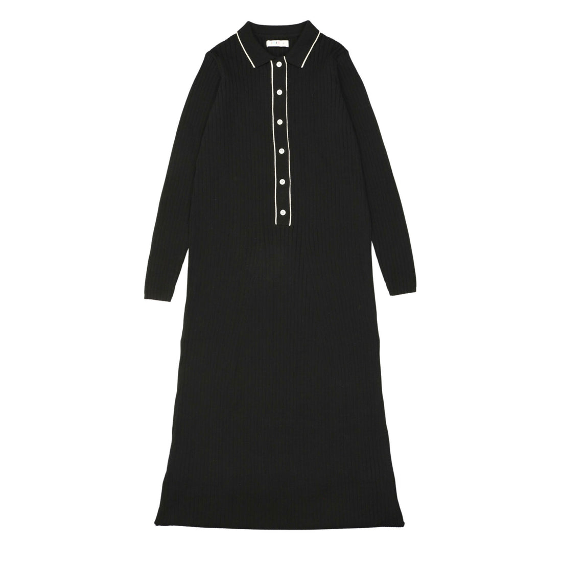 Coco Blanc Black Ribbed Maxi Dress