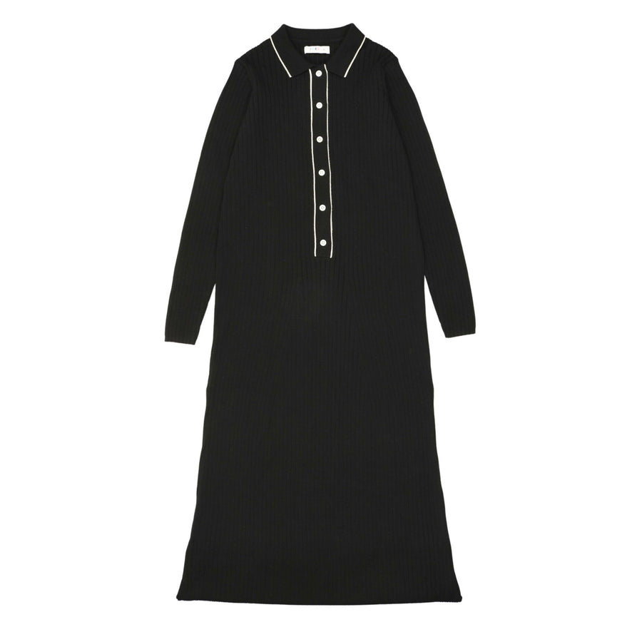 Coco Blanc Black Ribbed Maxi Dress