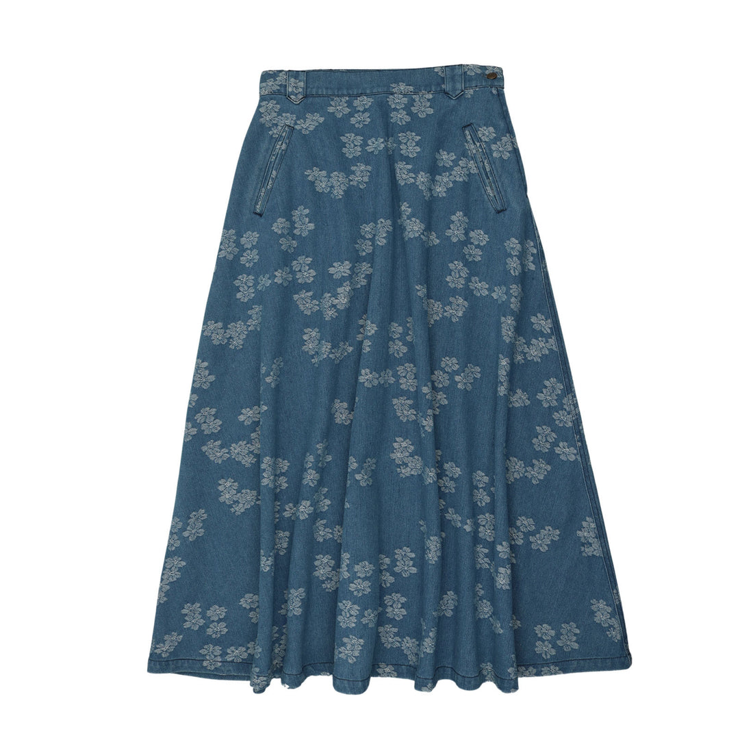 Coco Blanc Floral Denim Skirts