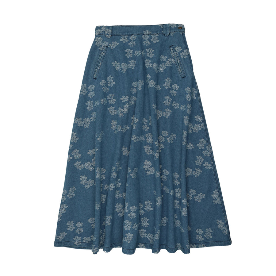 Coco Blanc Floral Denim Skirts