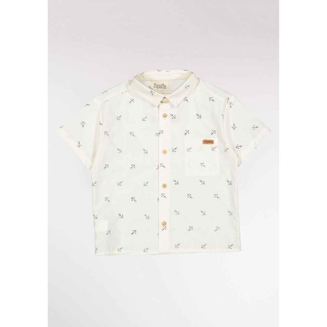 Popelin Embroidered Anchor Short Sleeve Shirt