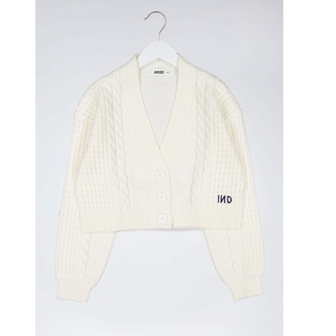 Indee Off White Short Cardigan