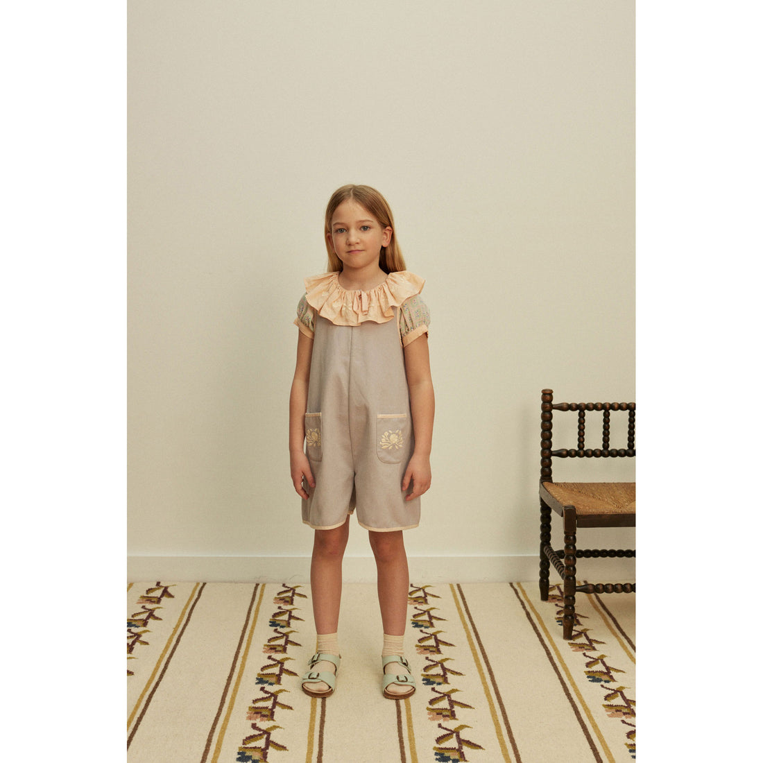 Apolina Lilac-Grey Vada Apron Playsuit